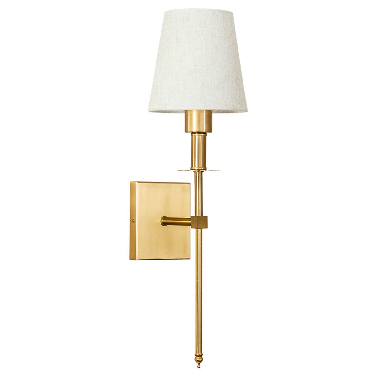 Kasey Rechargeable Easy Fit Wall Light with Shade in Antique Brass gold-coloured, SO'HOME