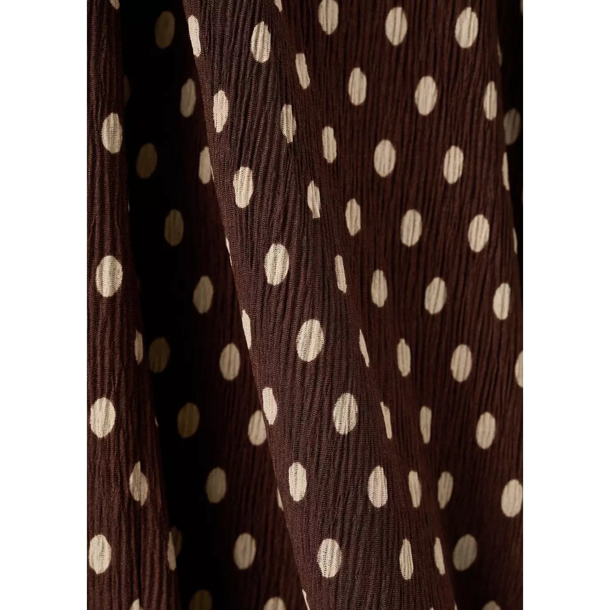Robe de grossesse texturée à pois marron, MANGO