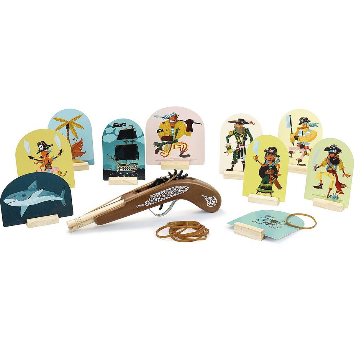 Jeu de pistolet à élastiques Pirates bleu, VILAC