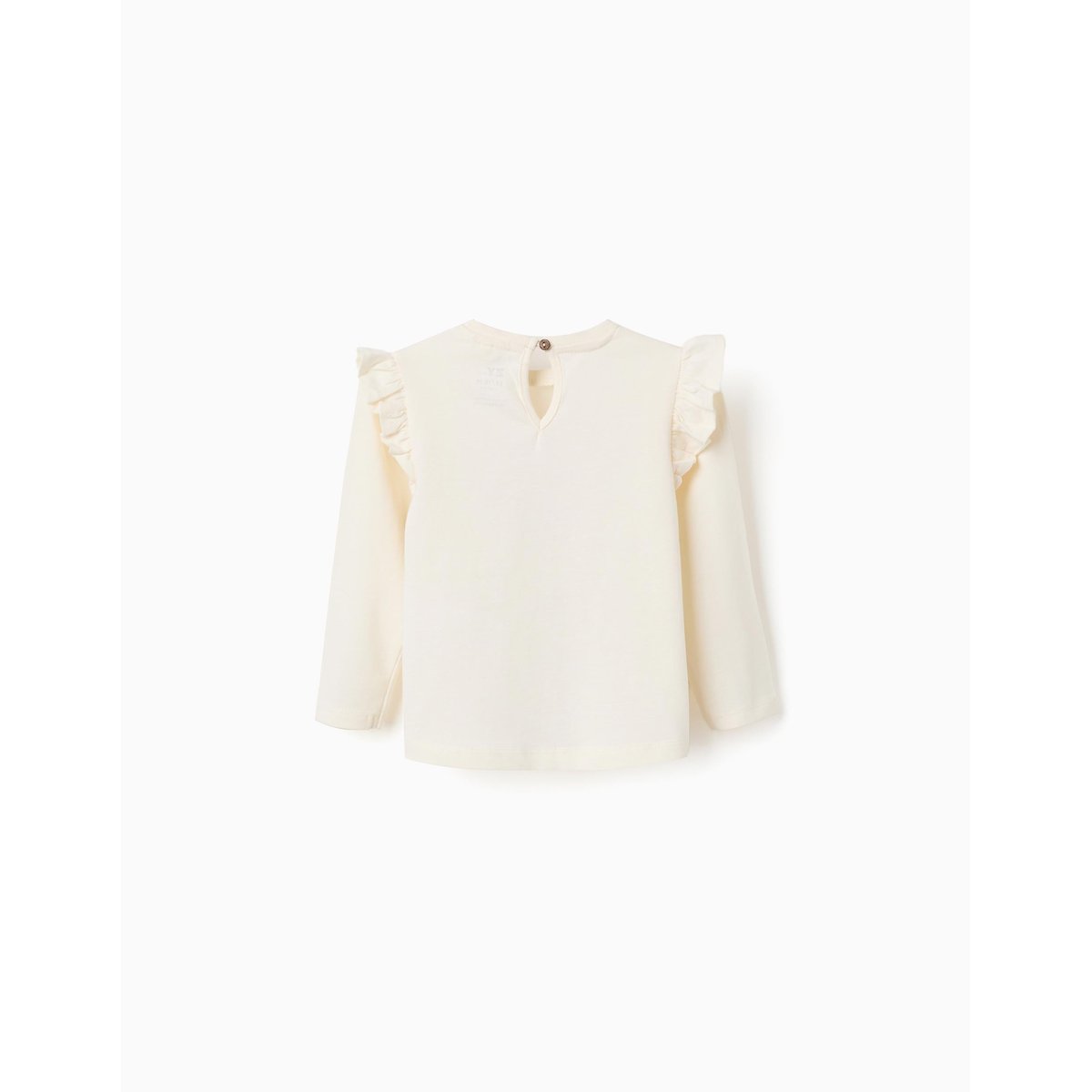 T-shirt en coton à manches longues avec imprimé fleurs blanc, ZIPPY