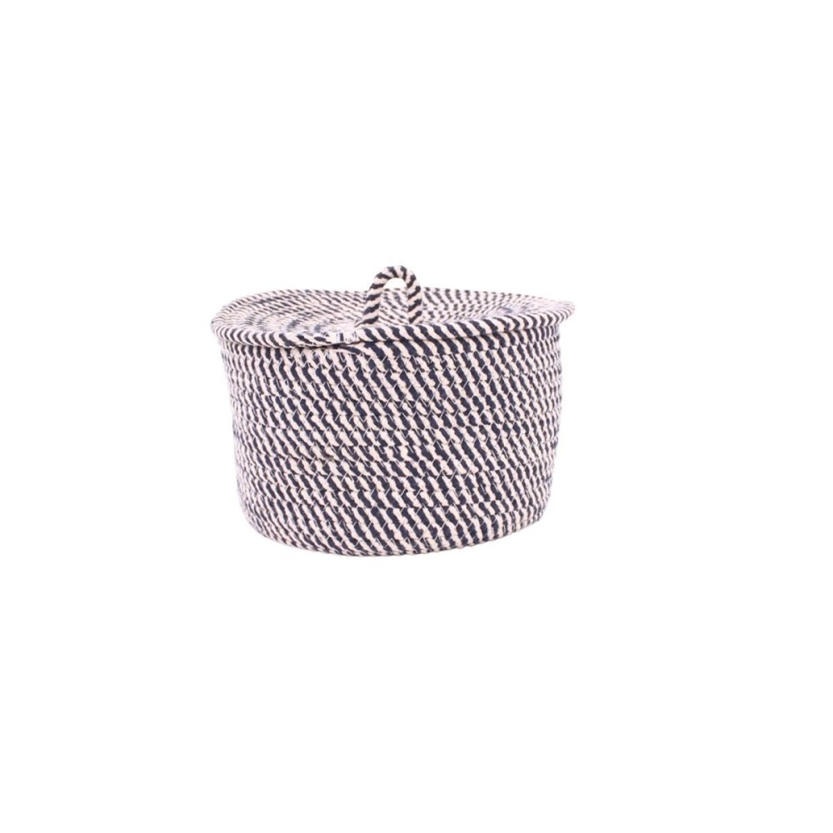 Panier rond en corde de coton 10x16cm noir, ORNAMI