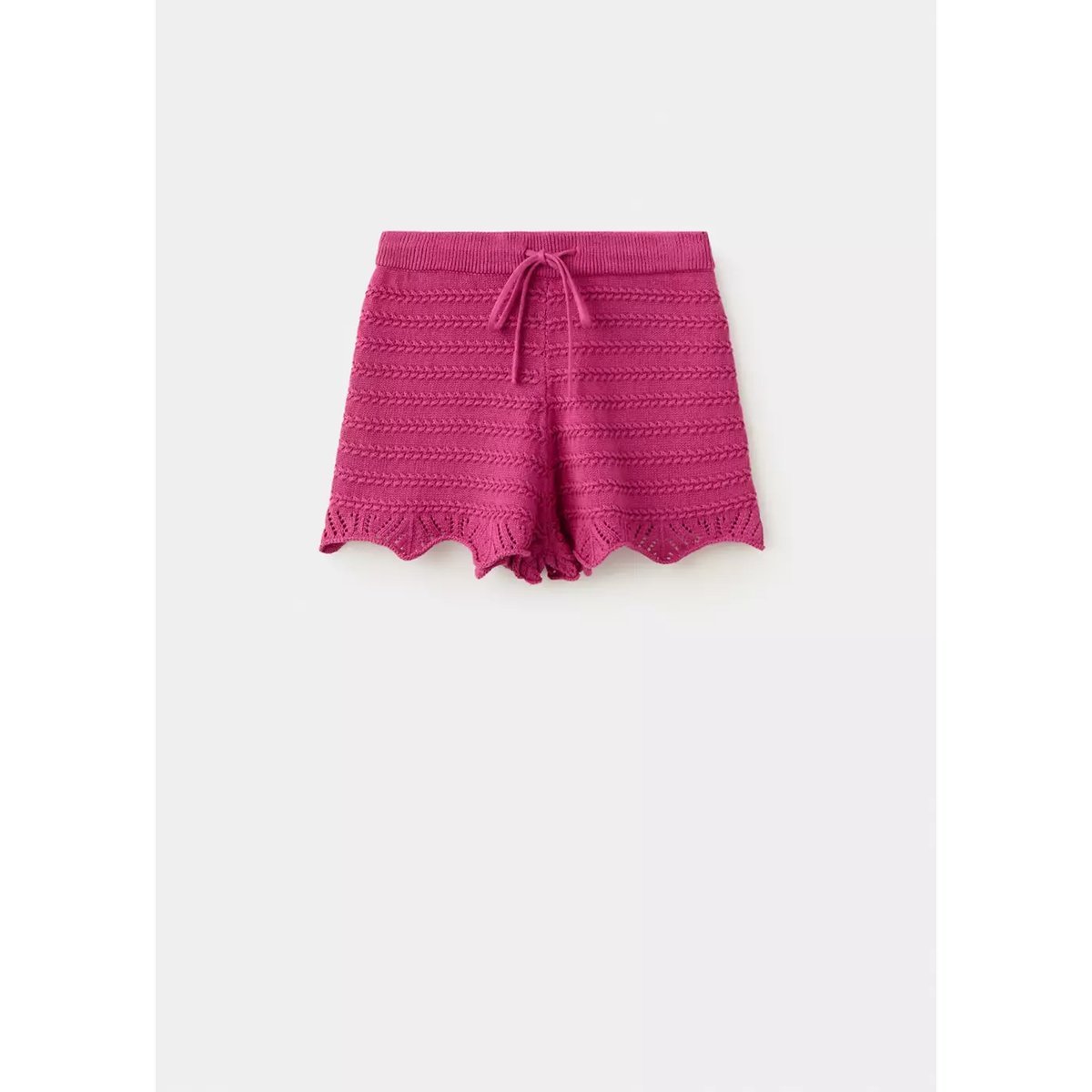 Short en maille à volants rose, MANGO TEEN