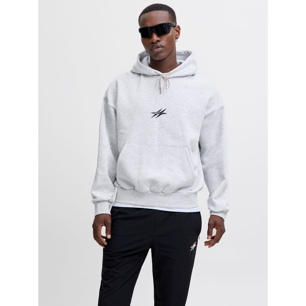 Sweat À Capuche white melange, JACK & JONES