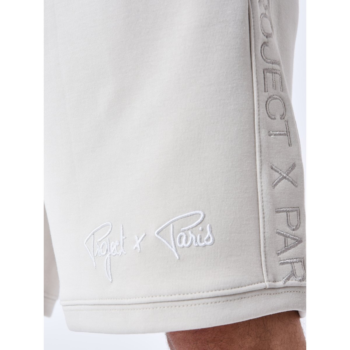 Short Bande logo brodé greige, PROJECT X
