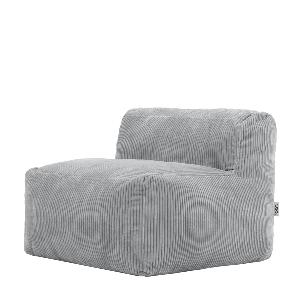 Pouf fauteuil modulaire en velours côtelé Oeko-Tex® - ZEN gris, ICON