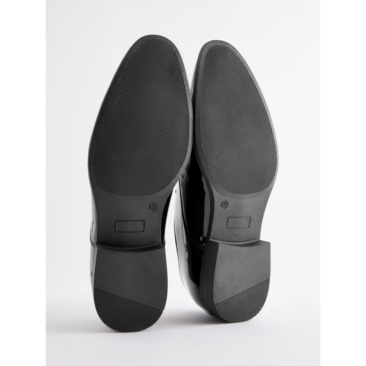Chaussures oxford vernies à bout rapporté noir, NEXT