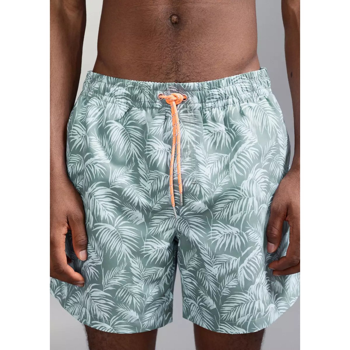 Maillot de bain imprimé palmiers kaki, MANGO TEEN