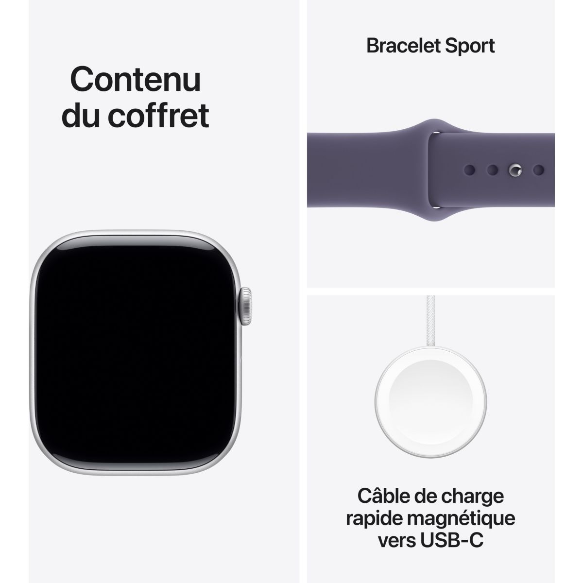 Montre connectée 46mm Alu Arg / Violet Serie 11 M/L Cellular gris, APPLE