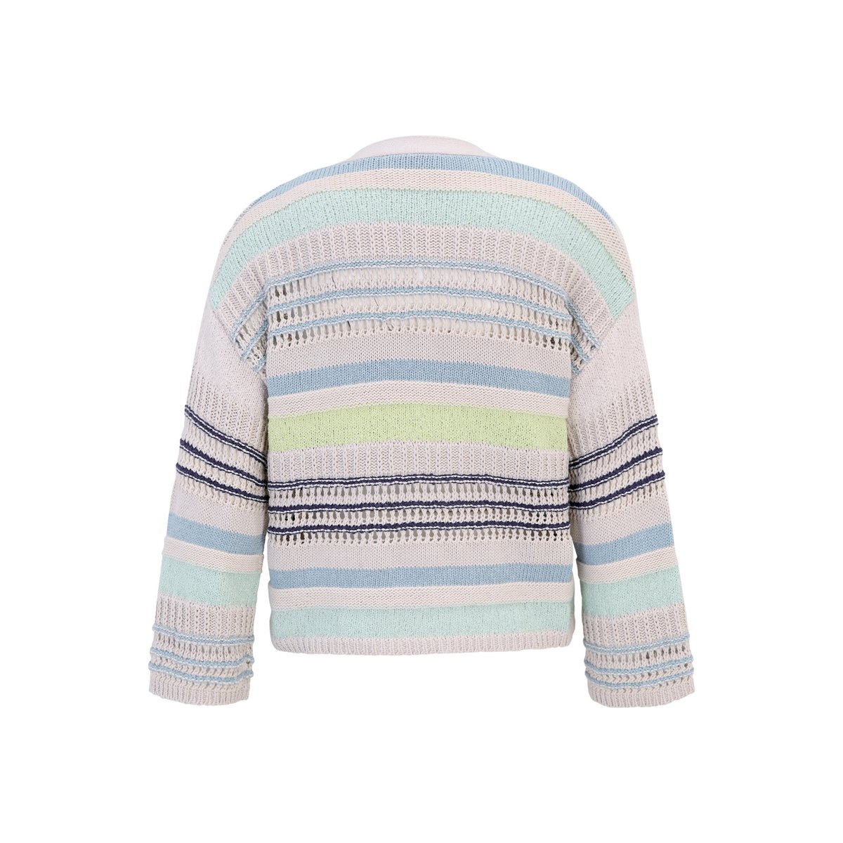 Cardigan en maille à motif colour blocking beige/bleu, CARTOON