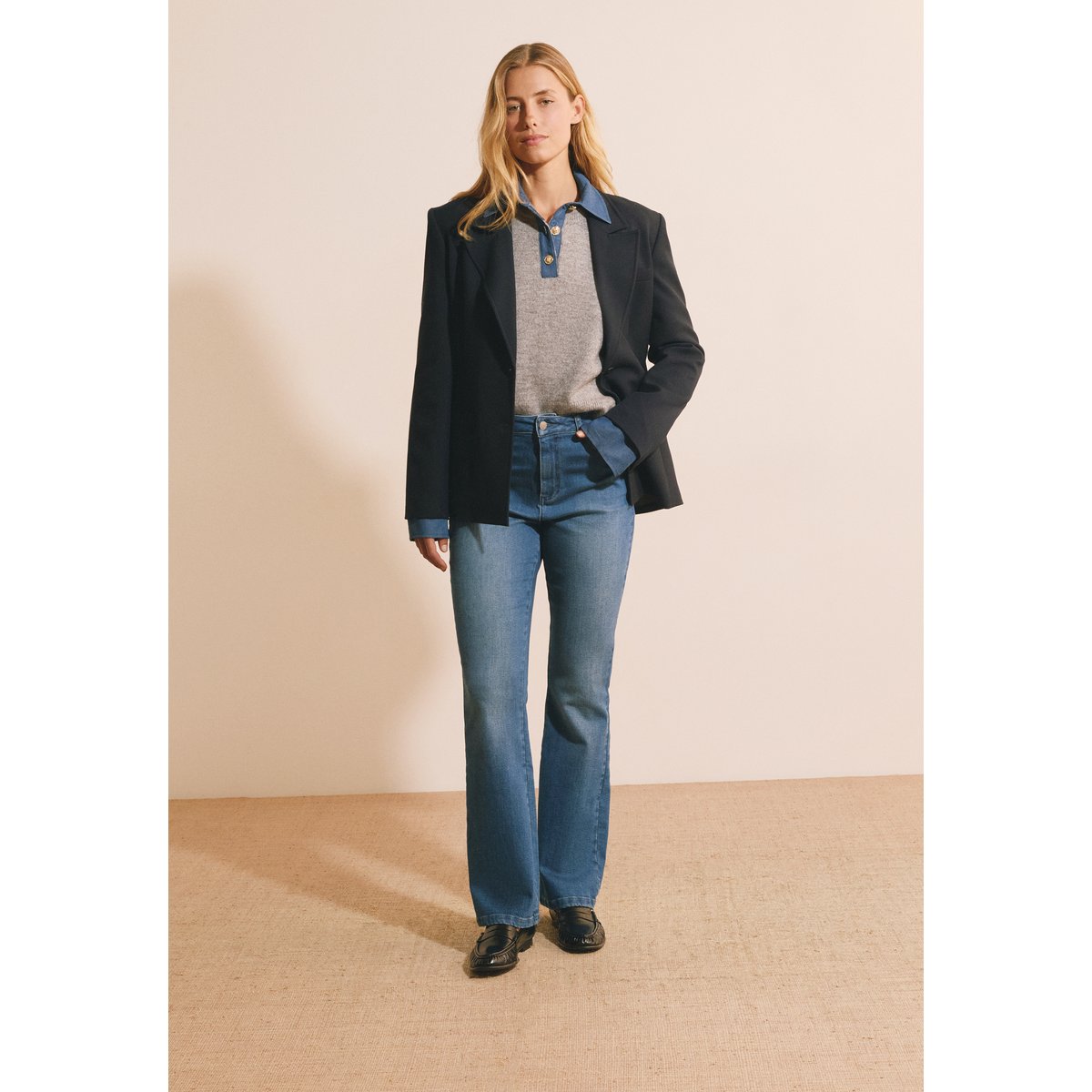 Veste blazer fluide NEW MUSE encre, ETAM