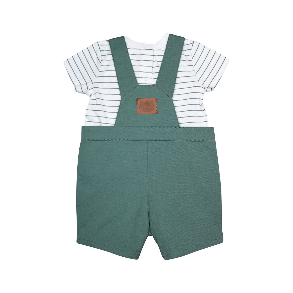Ensemble t-shirt salopette courte rené bleu, SUCRE D'ORGE