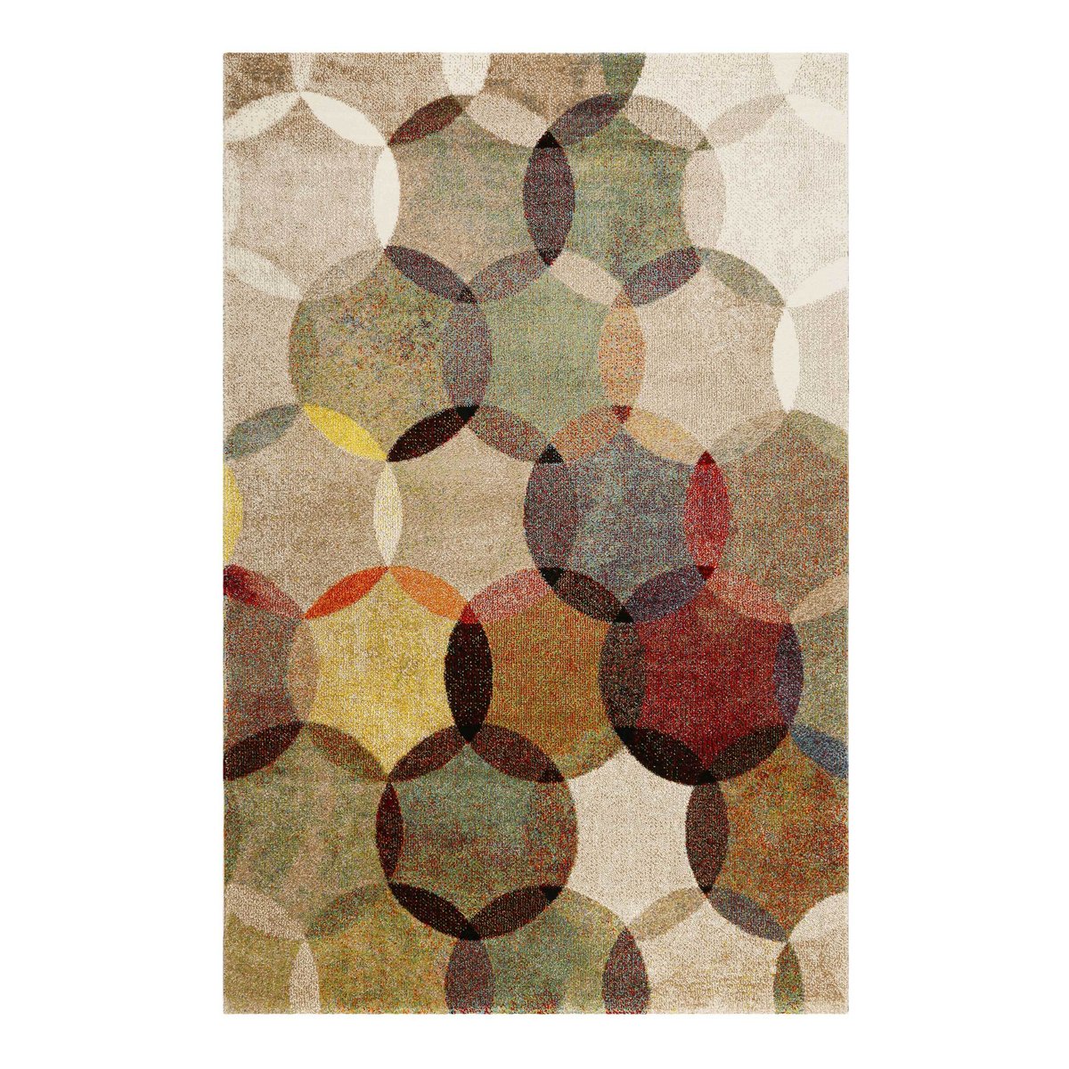 Tapis salon moderne look vintage chiné , Modernina coloré, ESPRIT