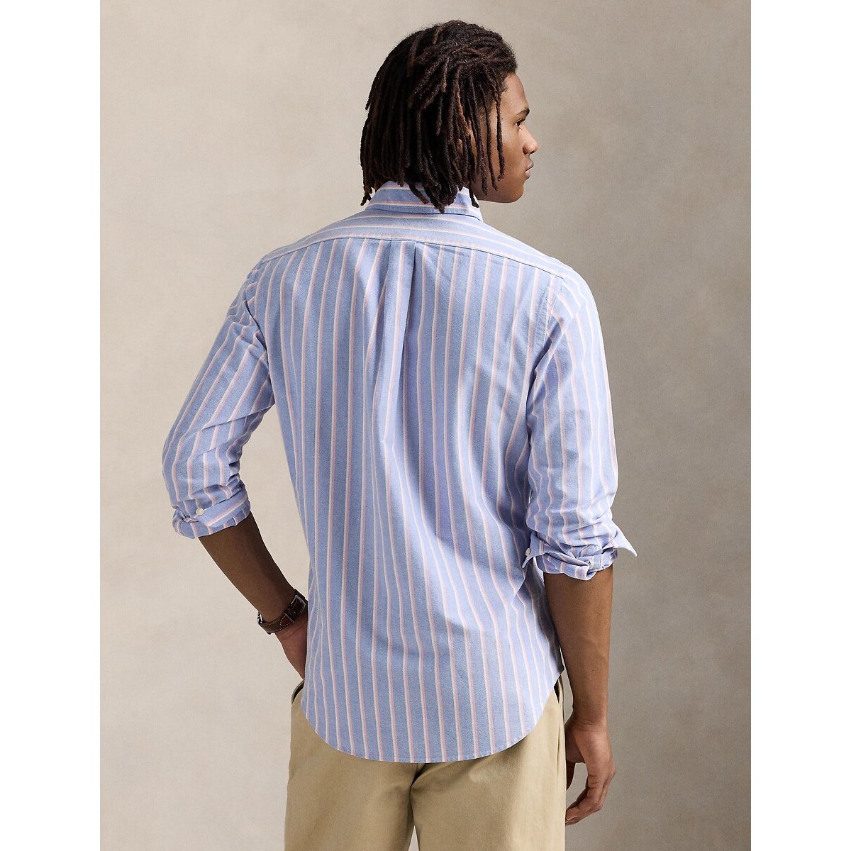 Chemise Oxford à rayures Custom Fit bleu/rose, POLO RALPH LAUREN
