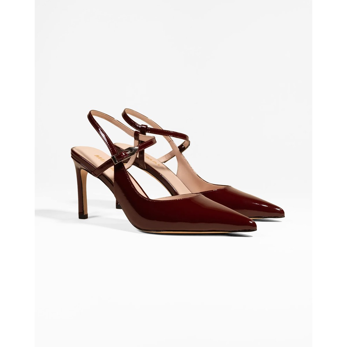 Escarpins à bride en cuir verni EMY bordeaux, MI MAI