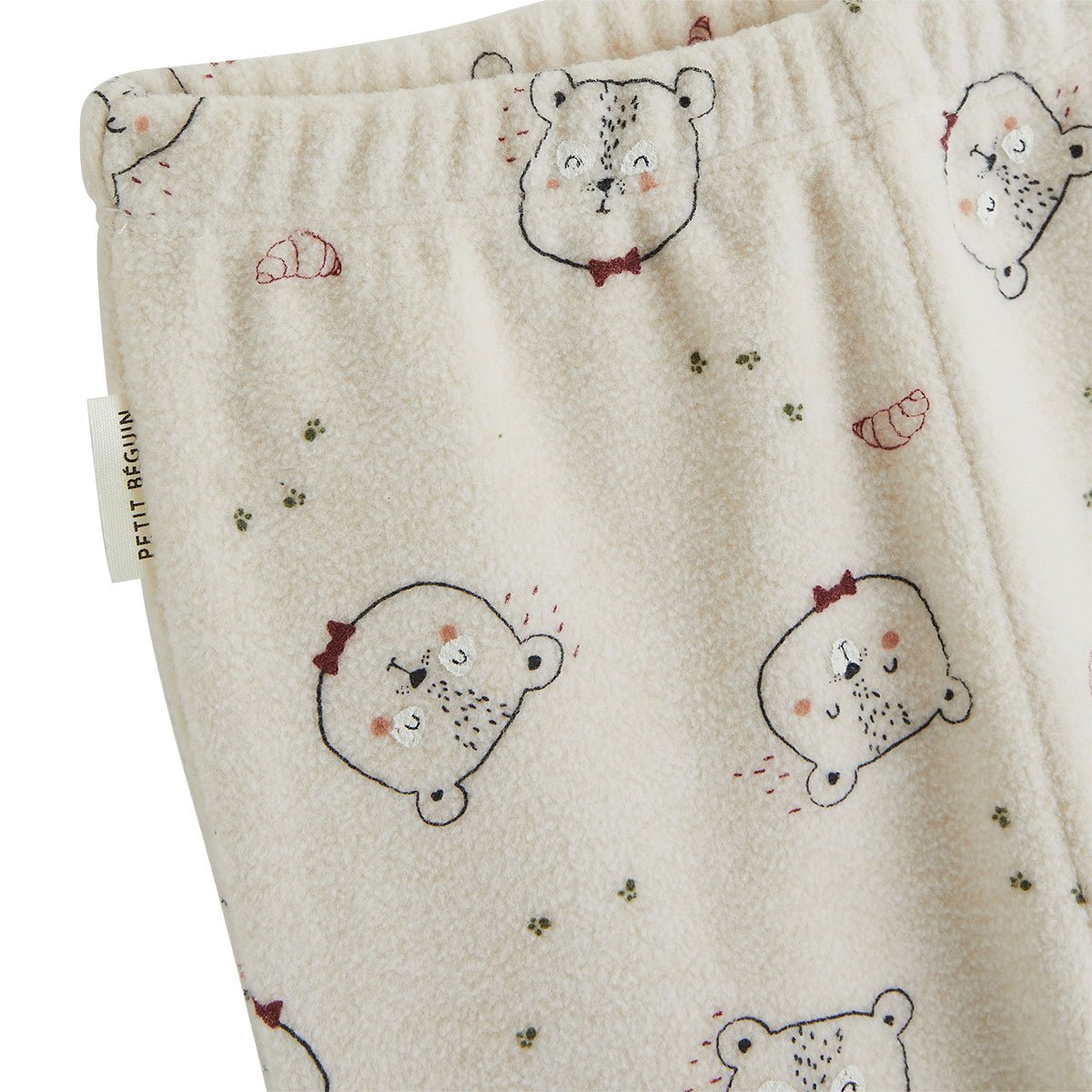 Pyjama enfant 2 pièces en polaire Pistache kaki, PETIT BEGUIN