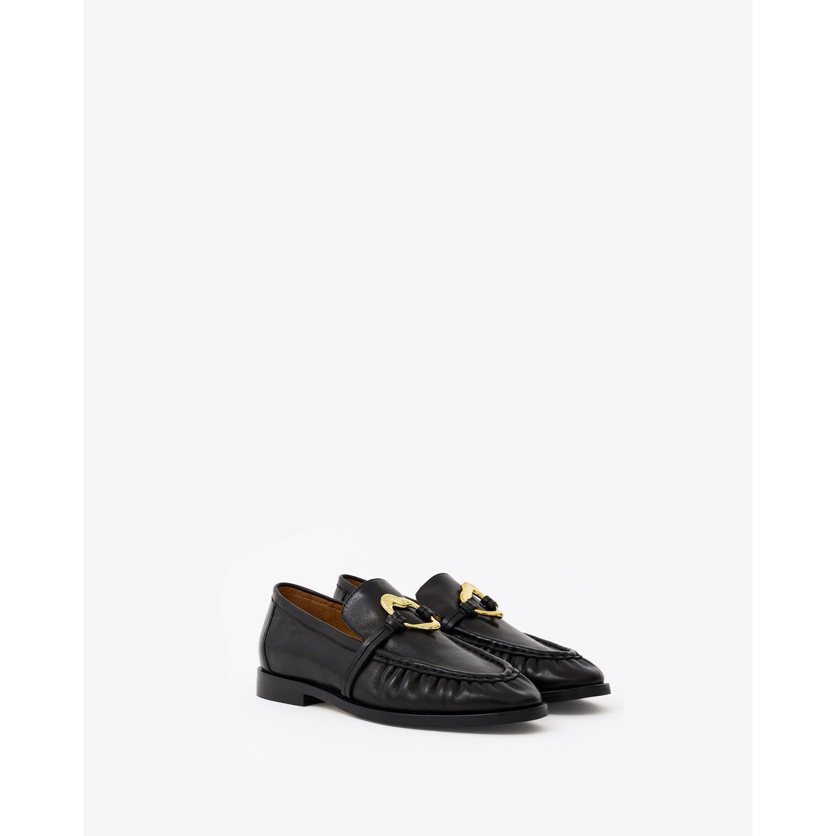 Mocassins plissés à bijou doré ORSO MELT noir, MI MAI