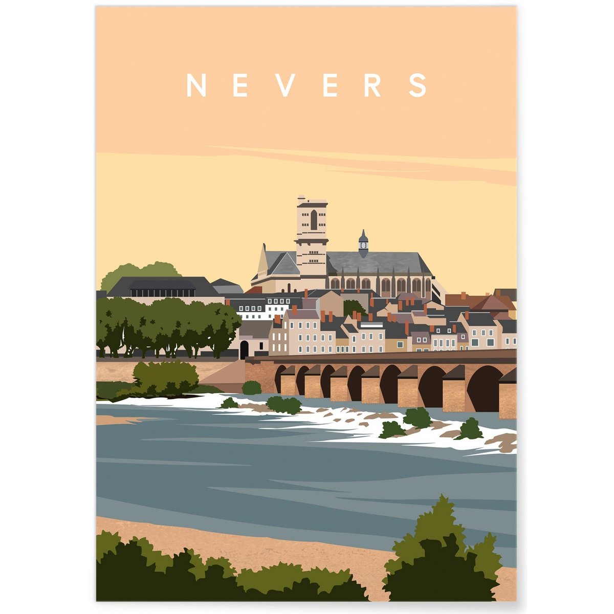 Affiche ville Nevers blanc, L'AFFICHERIE