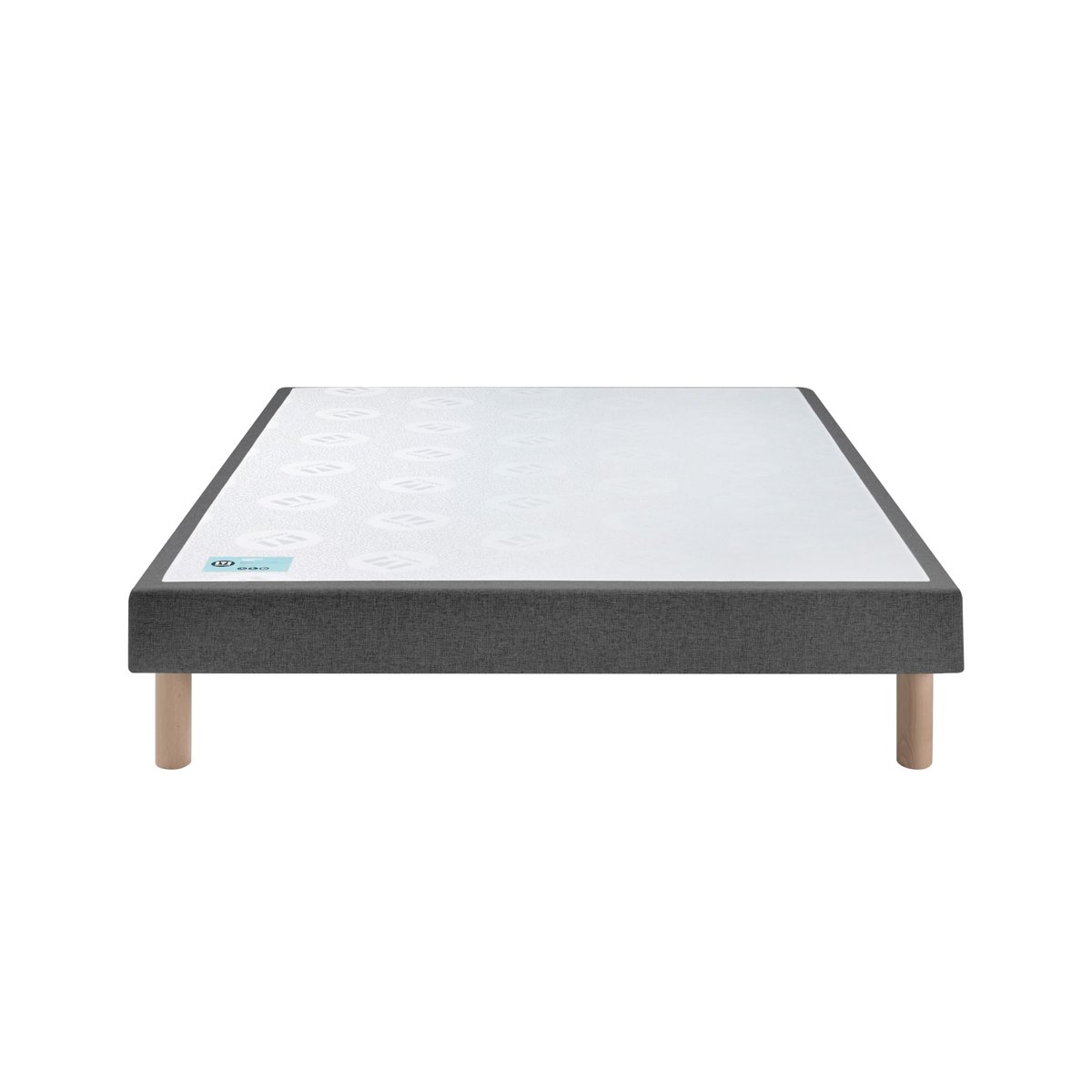 Ensemble matelas ressorts ensachés, mémoire de forme et latex FULL BED, sommier medium et pieds blanc, MERINOS