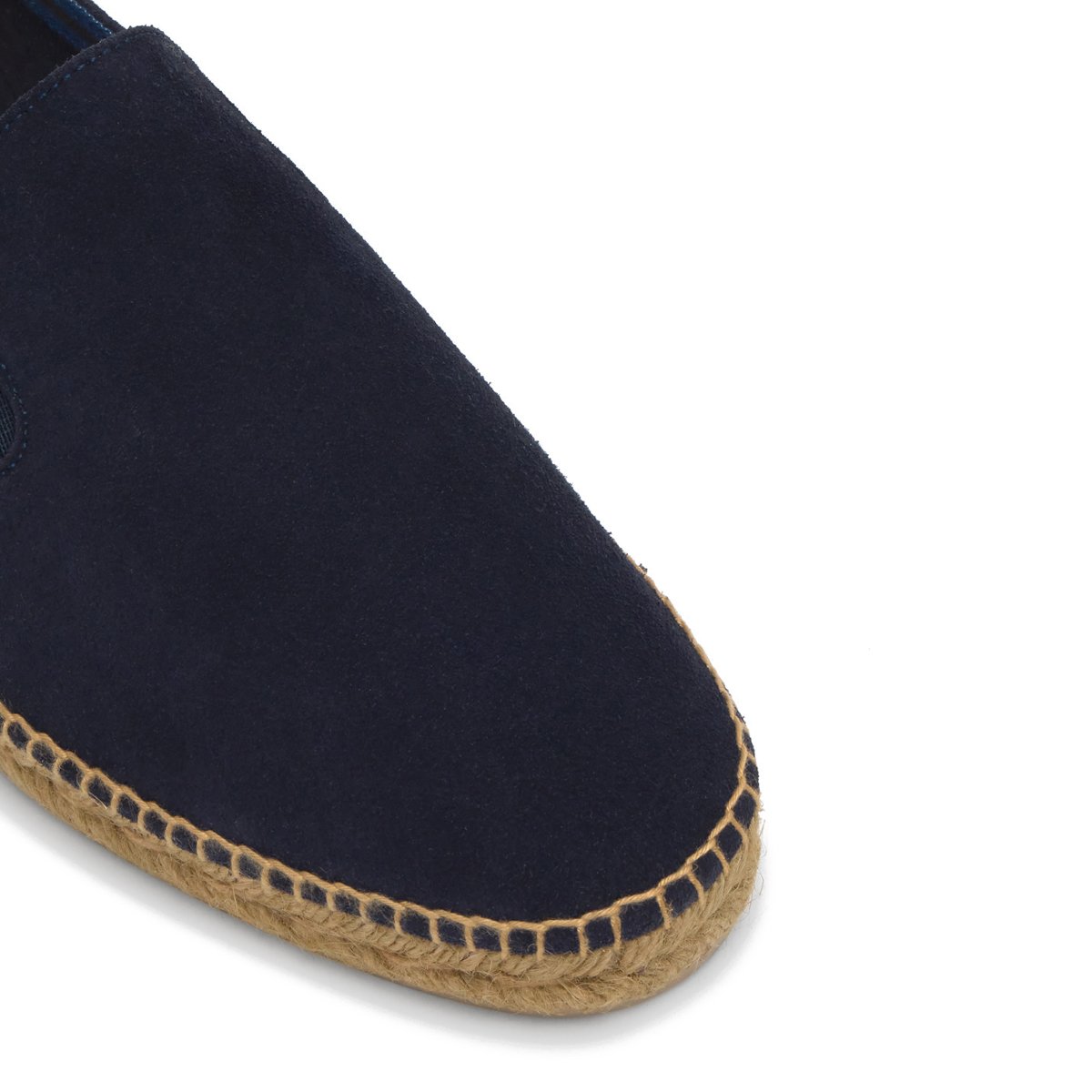 Espadrilles plates en cuir avec empiècements élastiqués JOEL PLATFORM bleu nuit, CASTANER