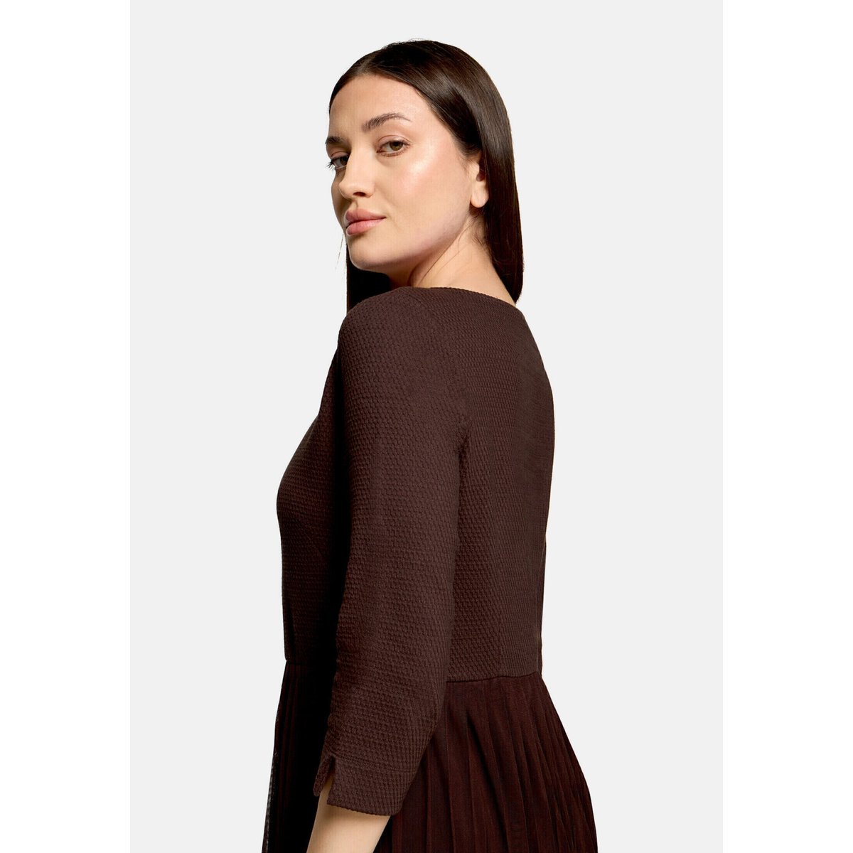 Robe plissée à manches 3/4 light maroon, BETTY BARCLAY