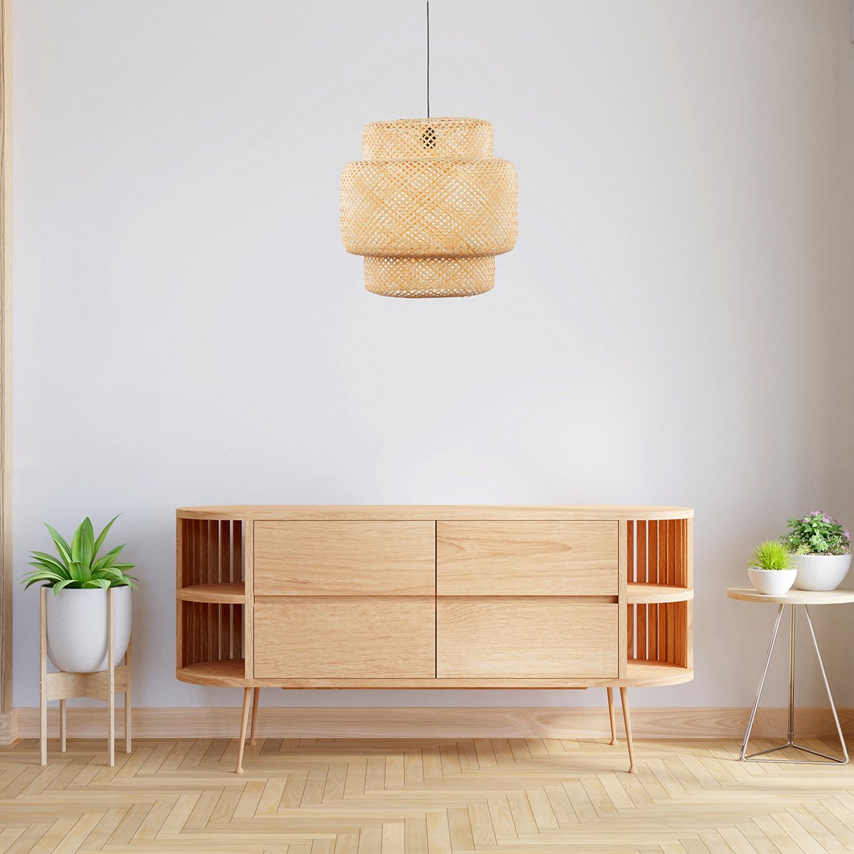 Abat jour en Suspension bambou naturel foncé v020012, MAISON AUBERTIN