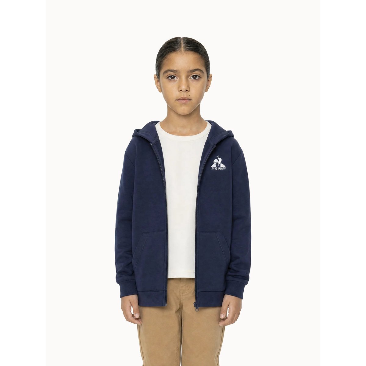 Veste zippée à capuche Essentiel en double face Essentiels blue, LE COQ SPORTIF