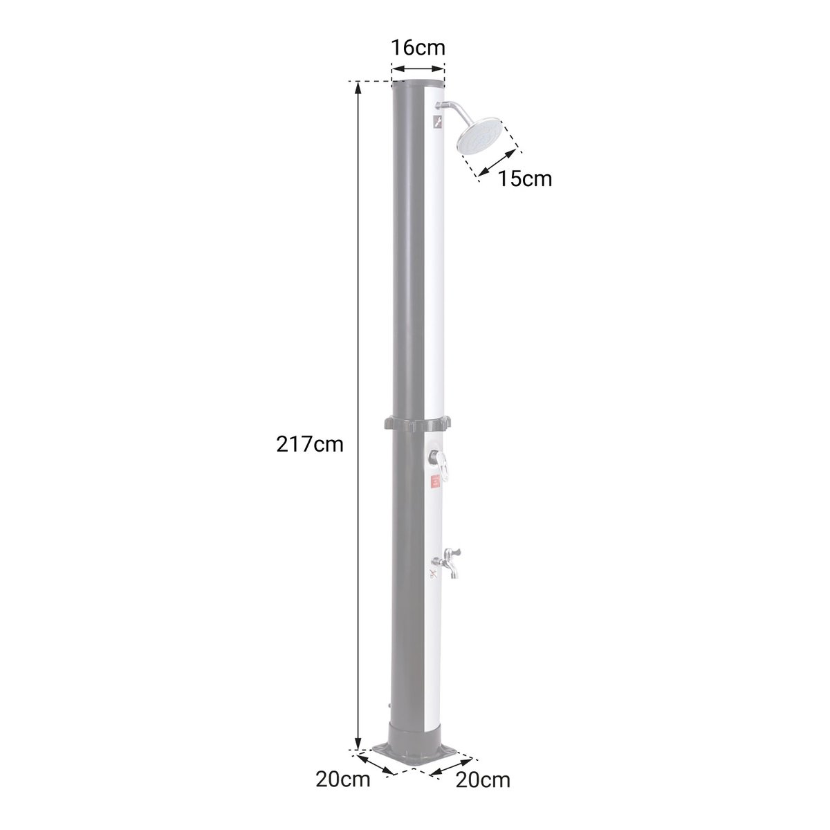 Douche solaire, 35L, FIDGI noir, HAPPY GARDEN