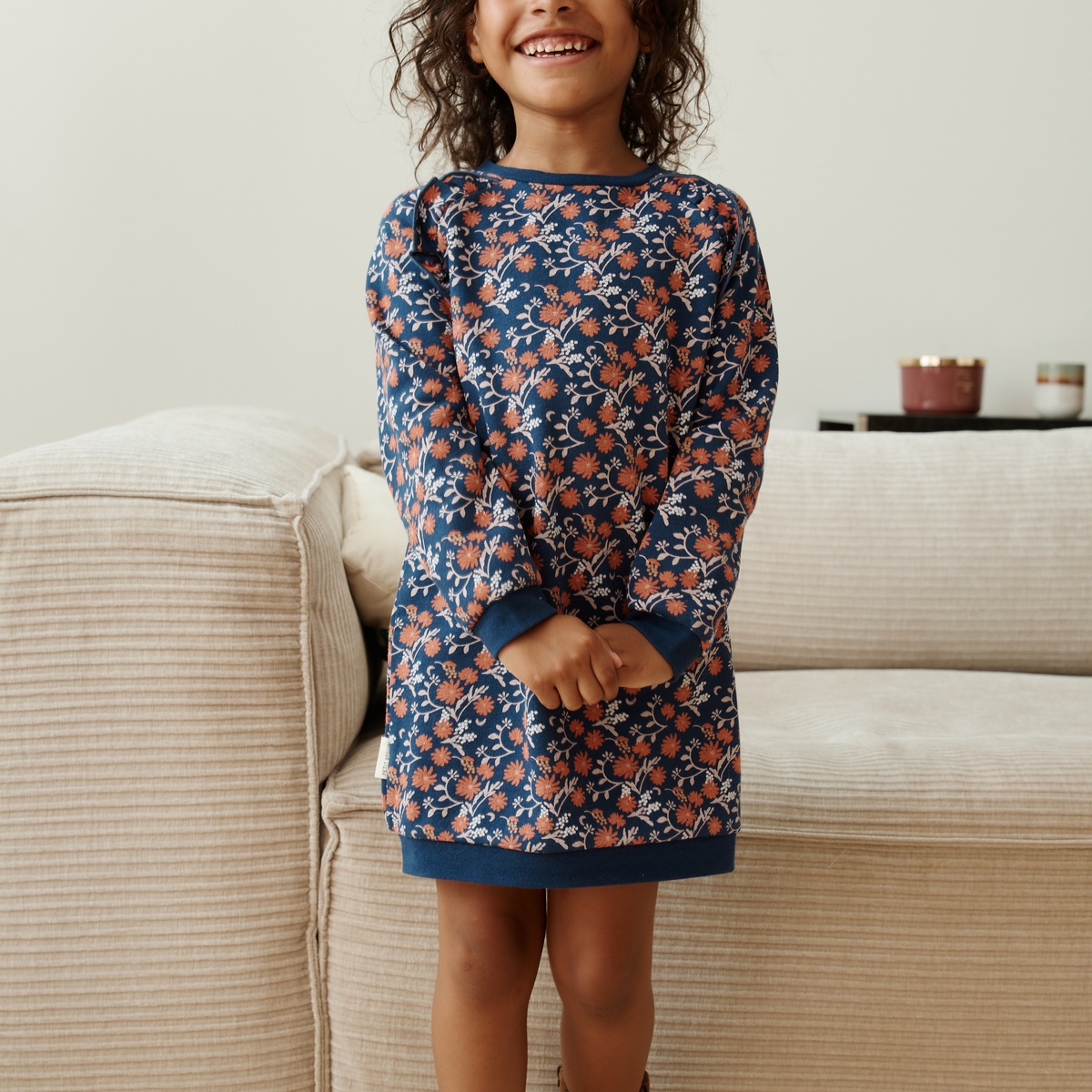 Robe enfant en molleton Ollie bleu, PETIT BEGUIN