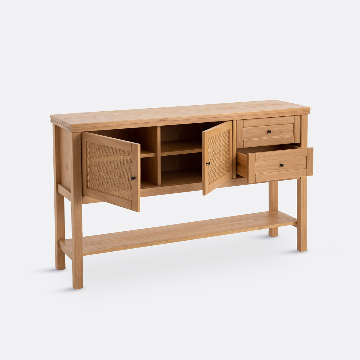 Buffet enfilade pin massif et cannage Gabin naturel, LA REDOUTE INTERIEURS