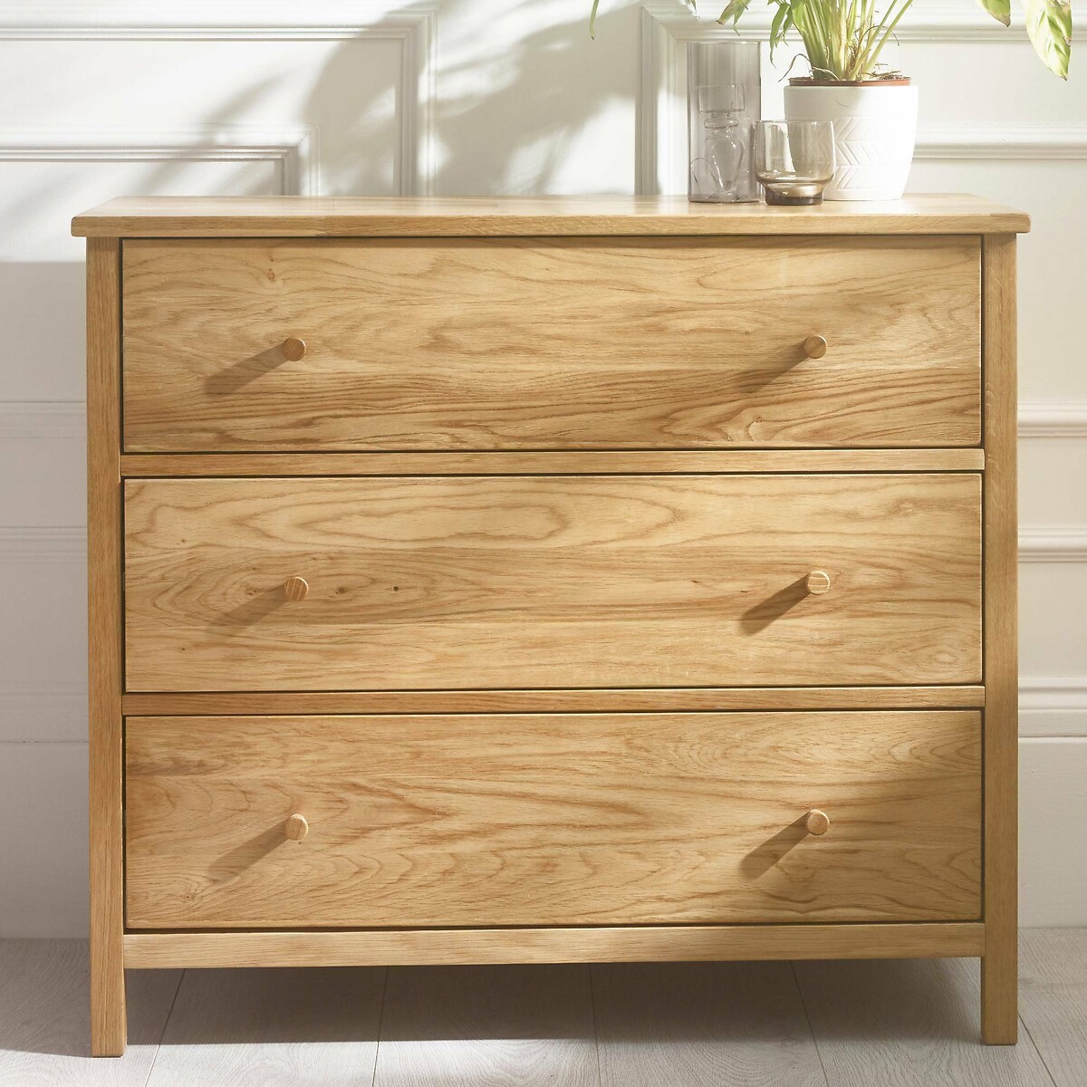 Coxhead 3 Drawer Oak Chest oak, SO'HOME
