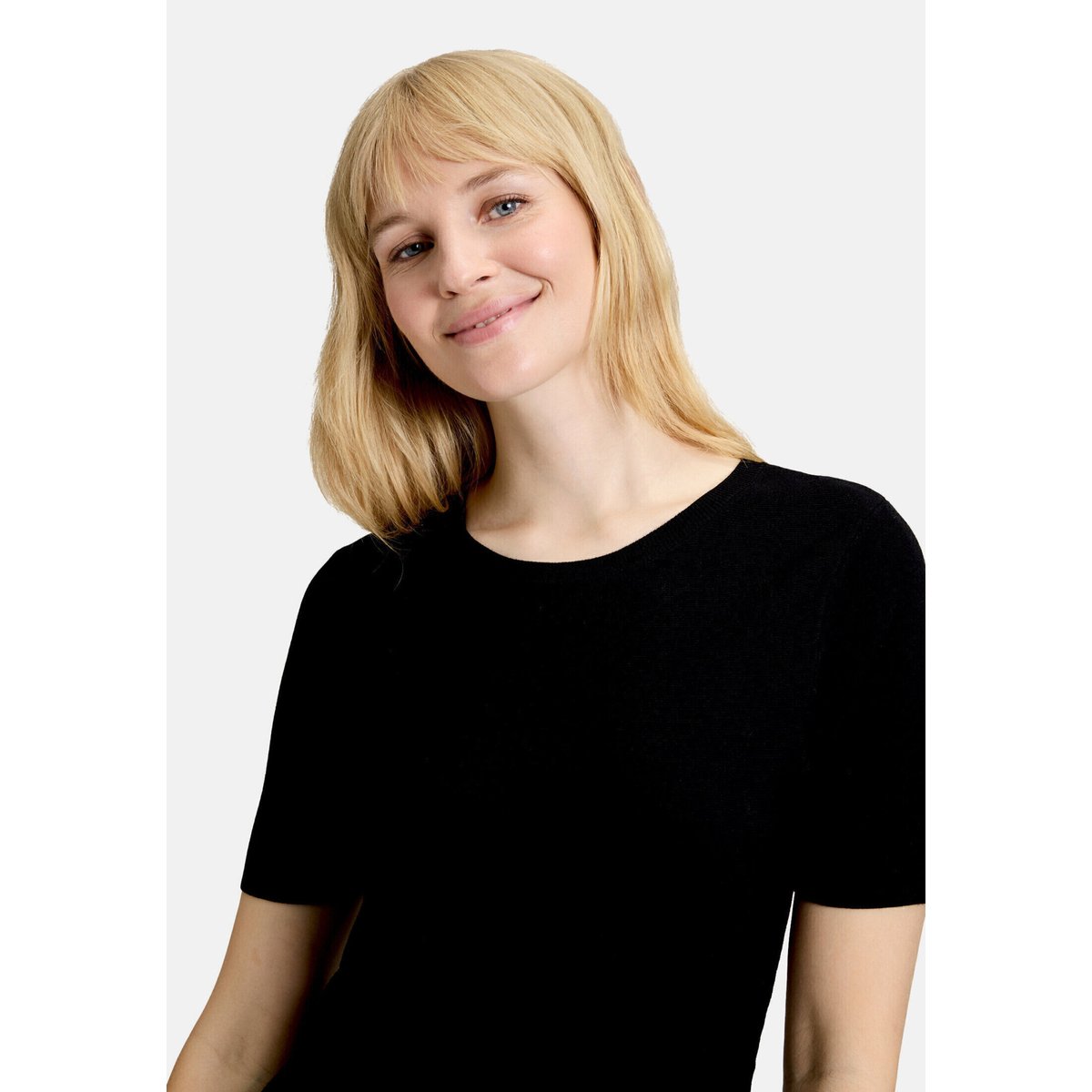 Robe-pull à encolure ronde noir, VERA MONT