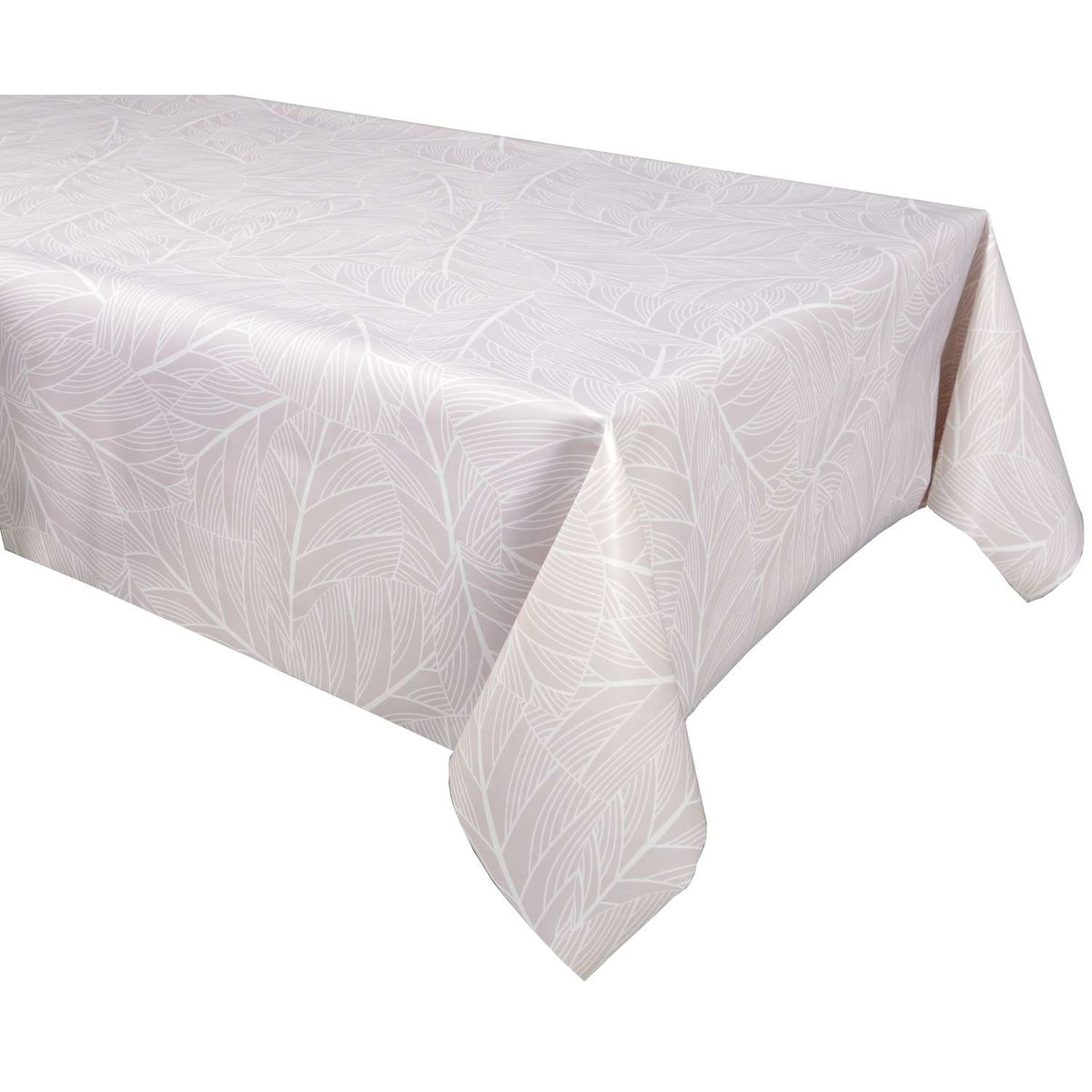 Nappe en toile cirée rectangulaire grand format ELOA ecru, TOILINUX