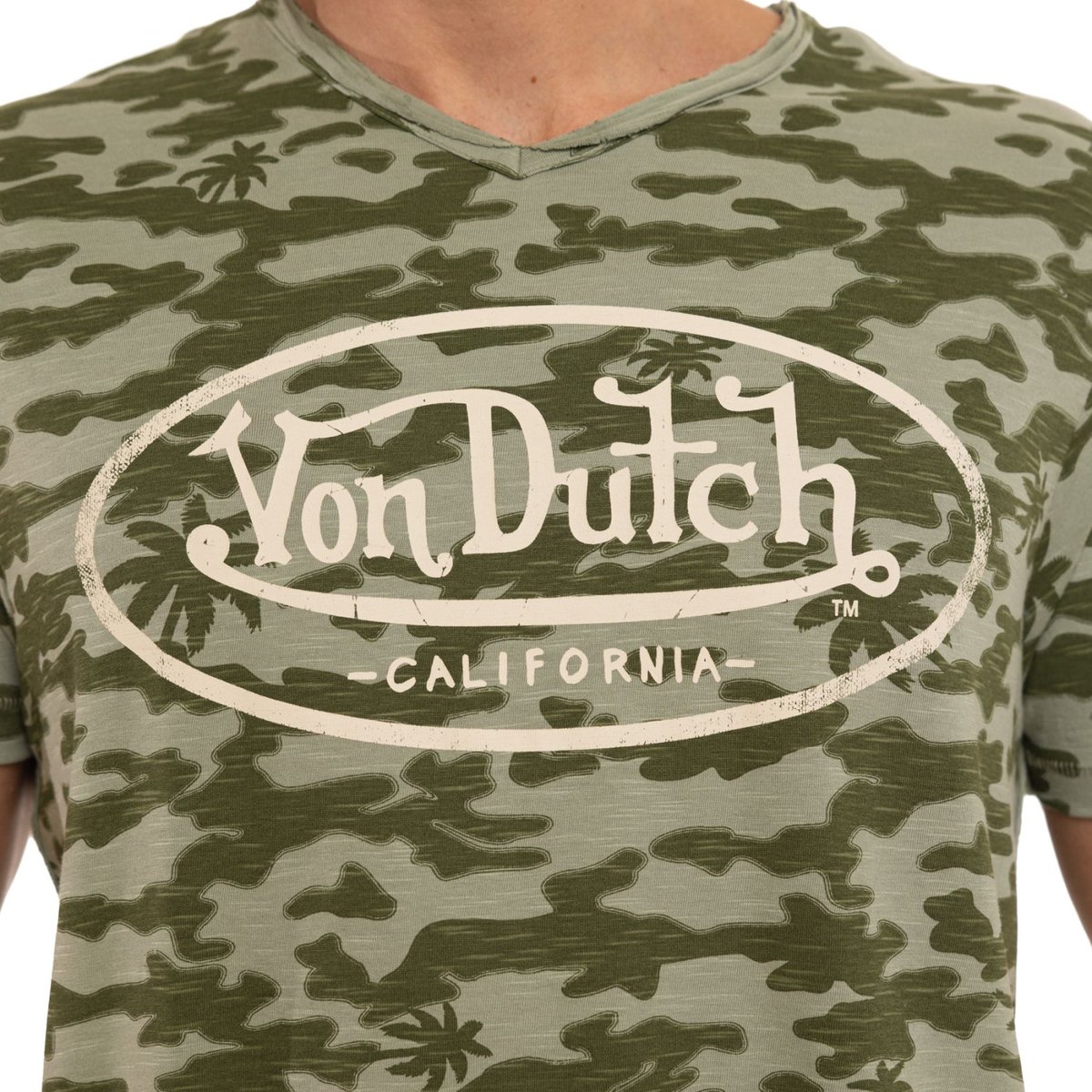 Tee Shirt coton Ron kaki/vert/beige, VON DUTCH
