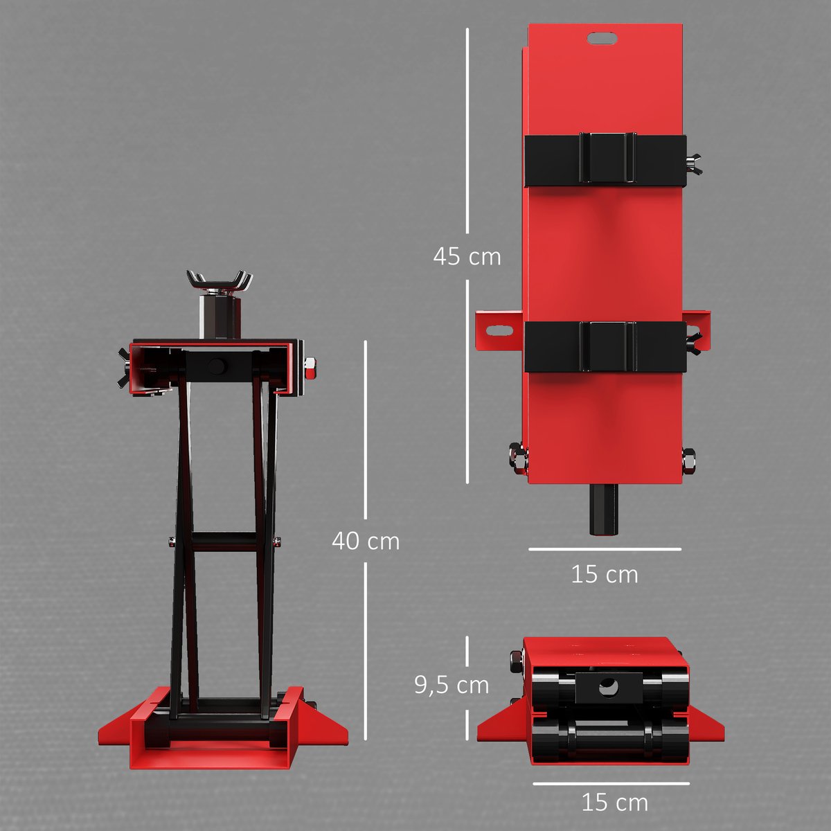 Support de levage pour moto Aier Rouge rouge, HOMCOM
