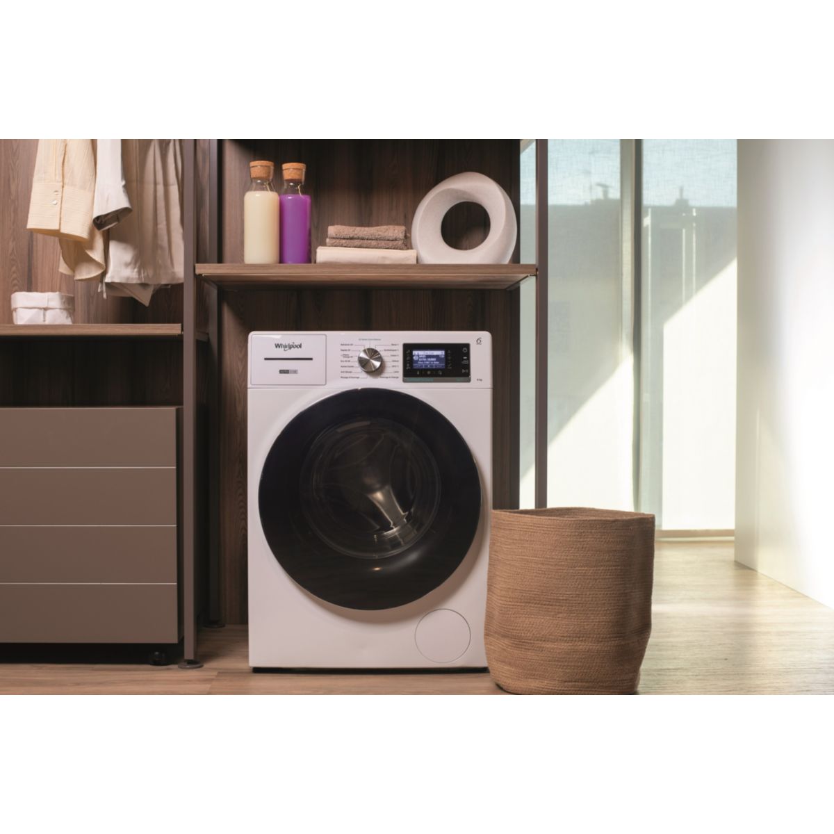 Lave linge hublot W8X89ADSILENCEFR - 8 kg - 1400 tr/min - Classe A - Moteur induction direct drive - Autodosage couleur unique, WHIRLPOOL