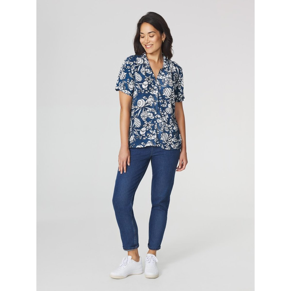 Chemise manches courtes JANIECHA navy, TBS