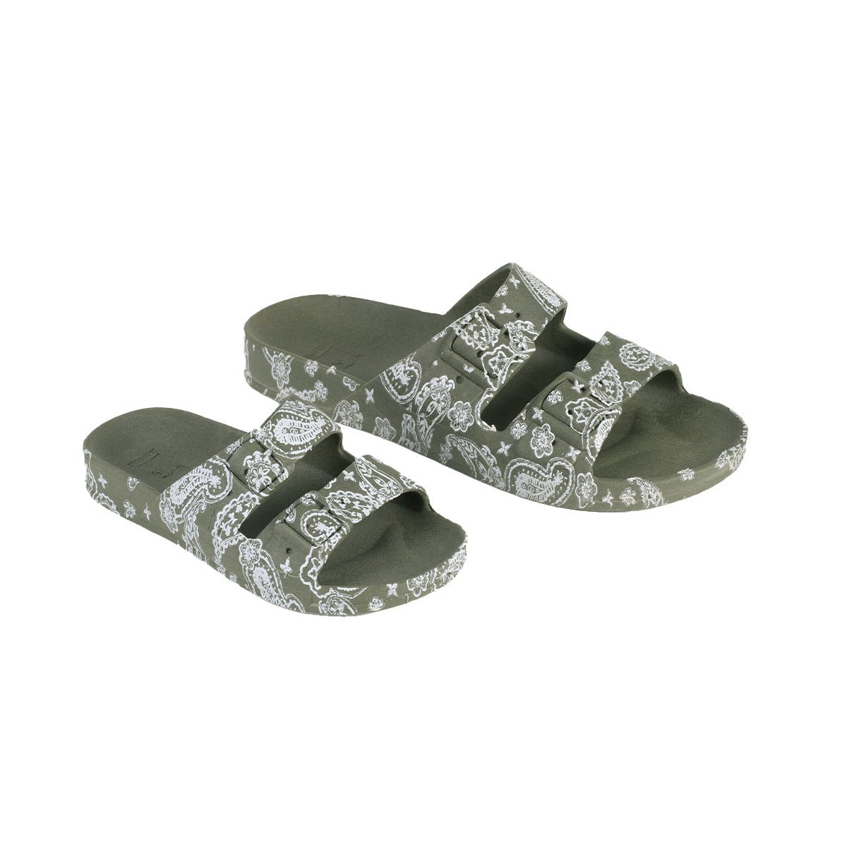 Sandales plates Enfant BANDANA kaki foncé, CACATOES