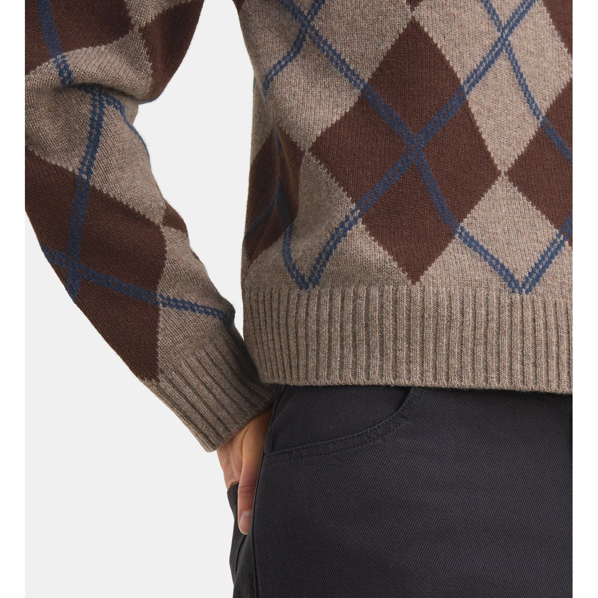 Pull droit firth losanges cachemire taupe, GALERIES LAFAYETTE