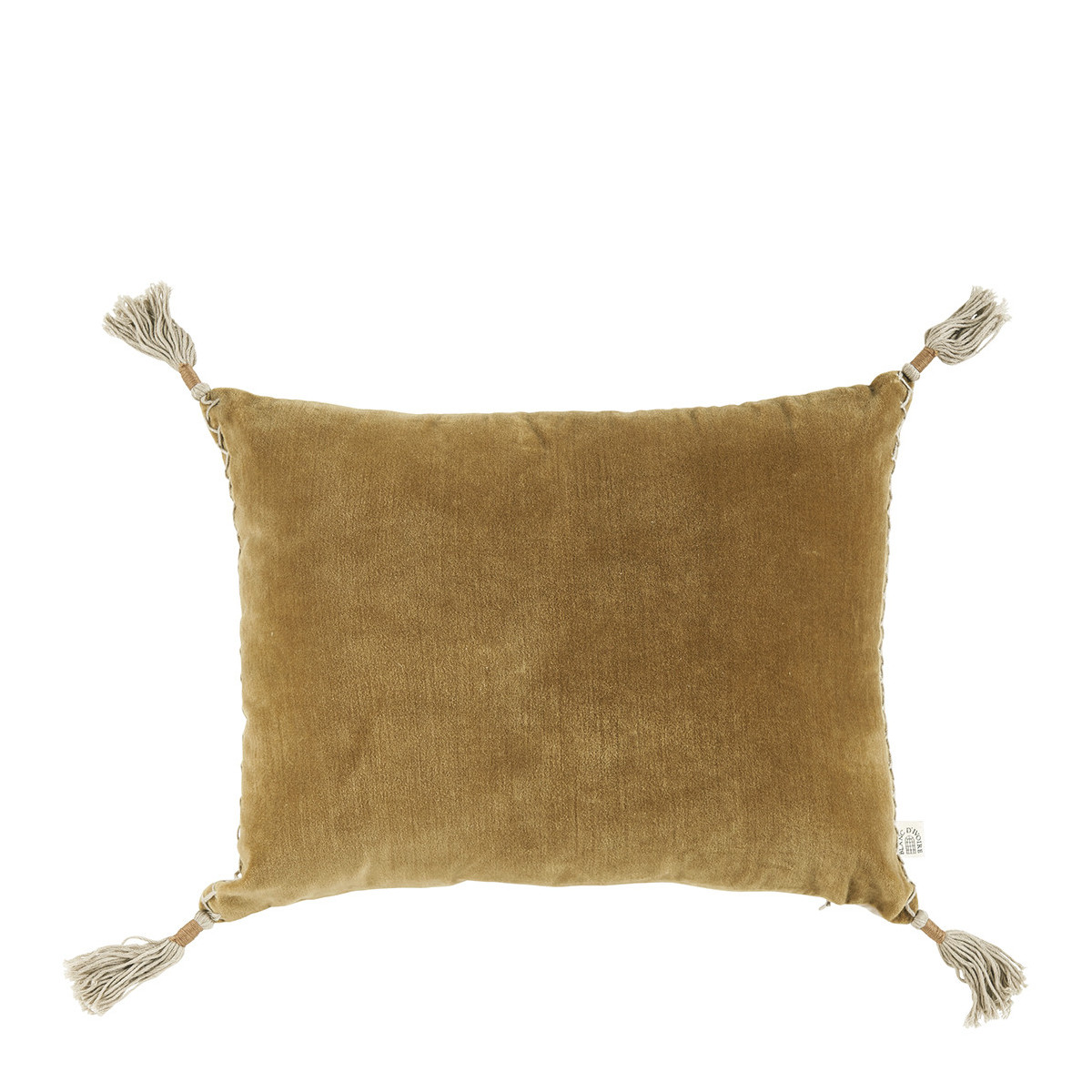 Housse de coussin en velours de coton bronze, BLANC D’IVOIRE