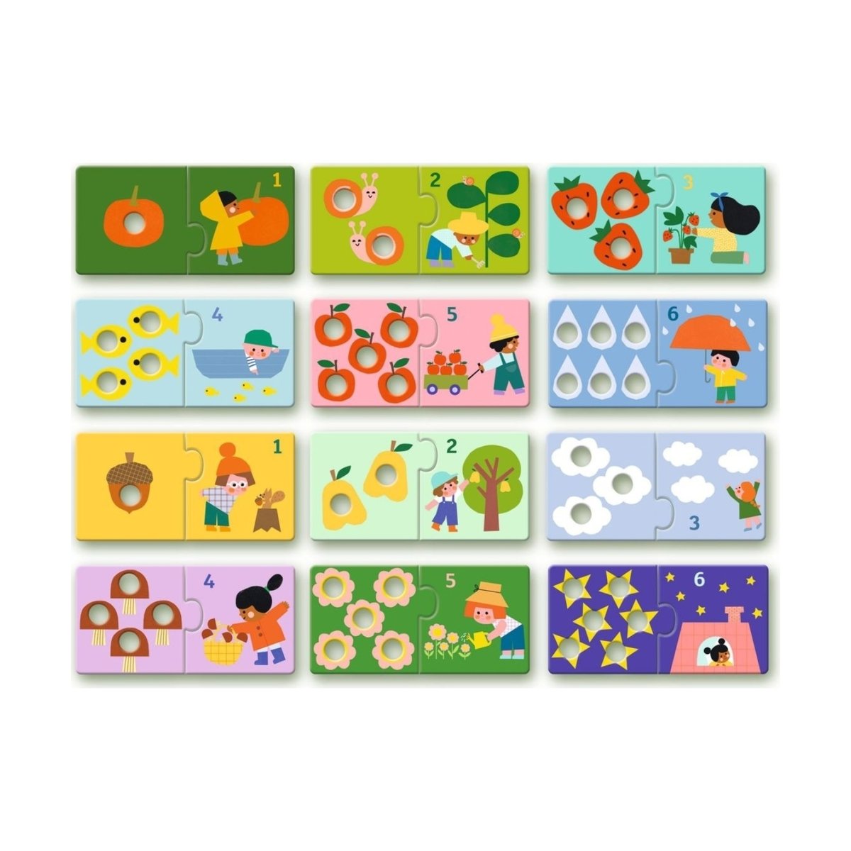 Puzzle duo Premiers chiffres multicolore, DJECO