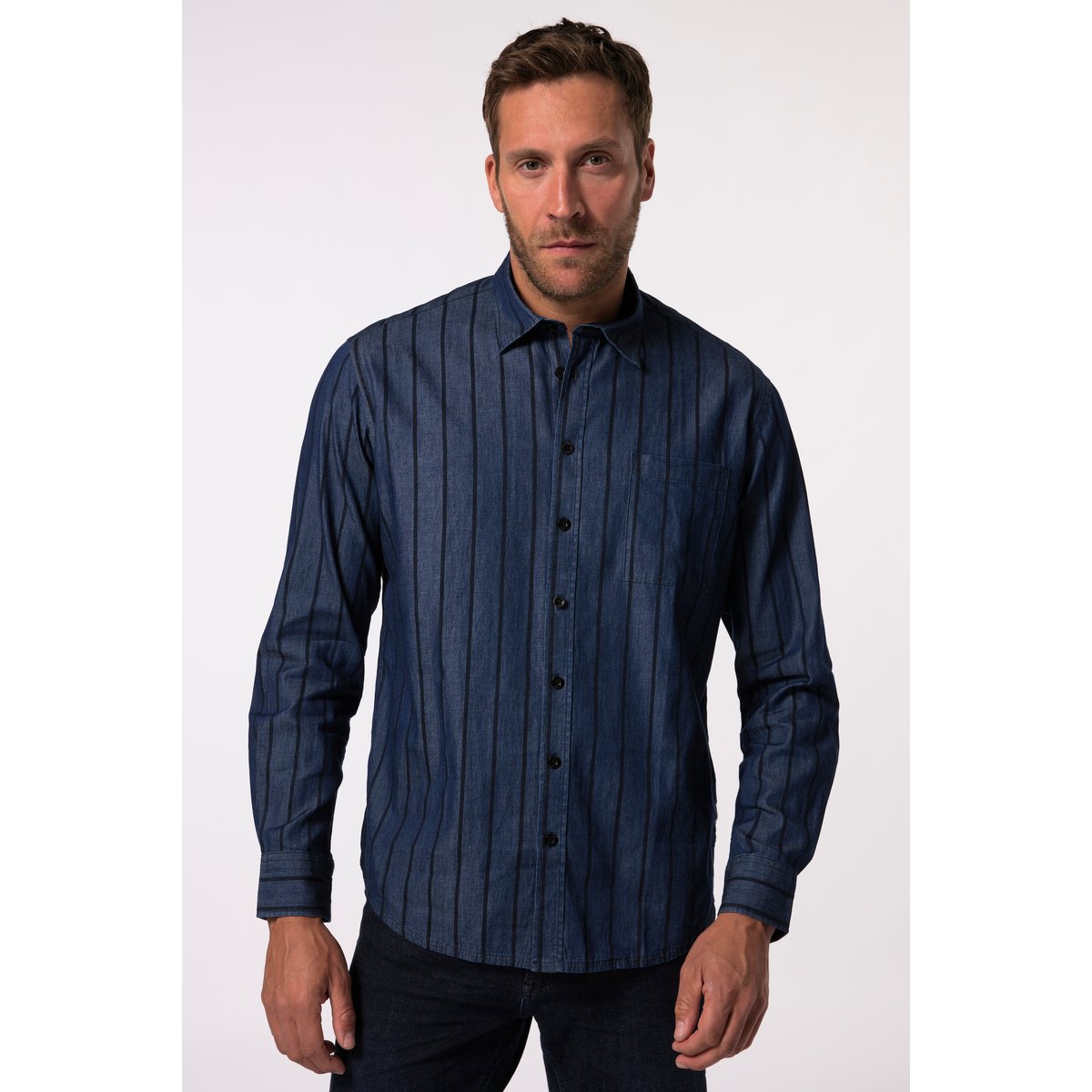 Chemise à rayures bleu jean, JP1880