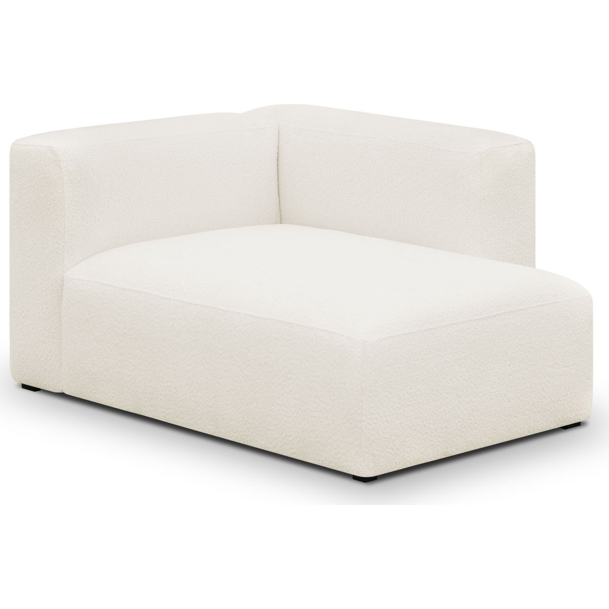 Méridienne d'angle à droite modulable en tissu bouclette - MODULO beige, HOMIFAB