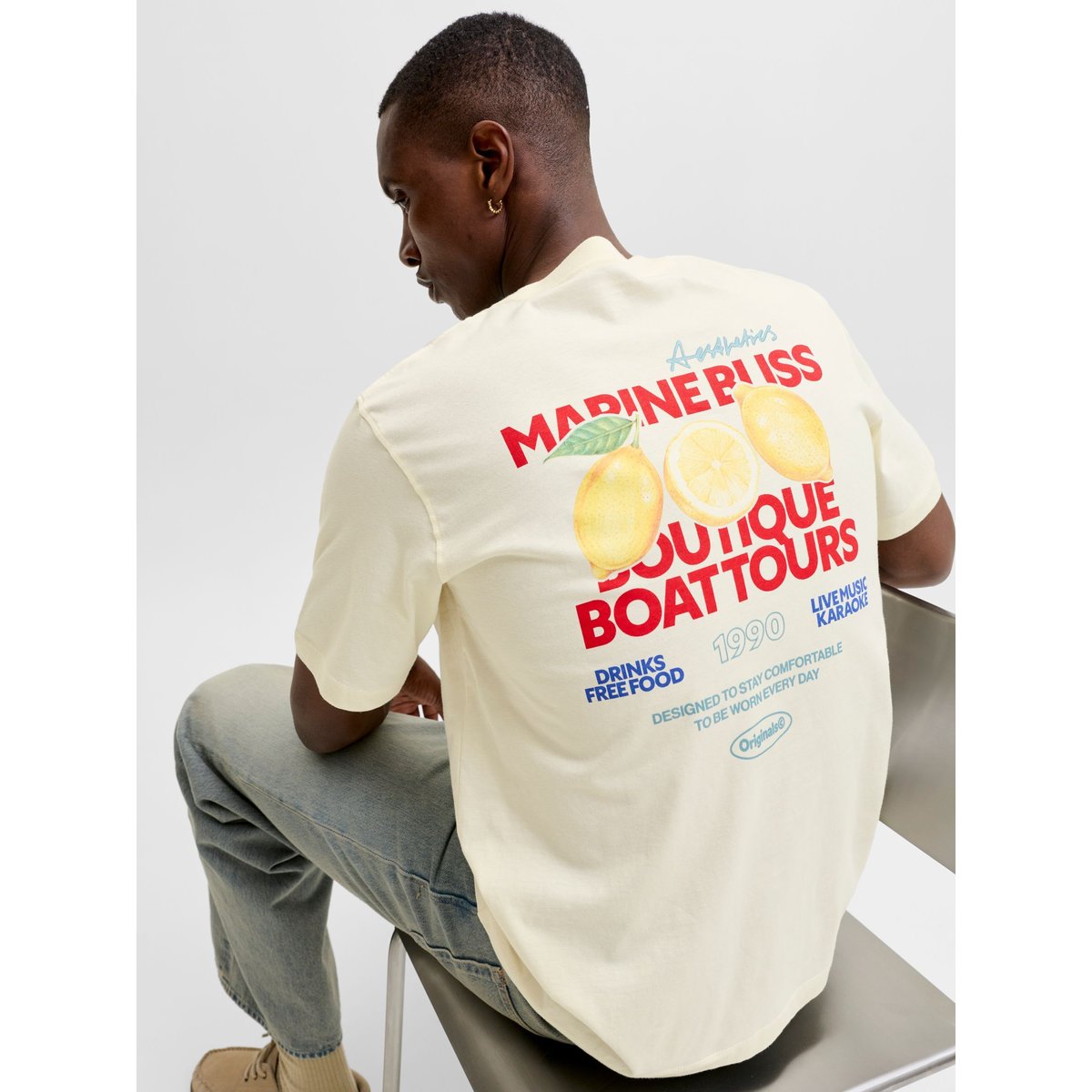 T-Shirt antique white, JACK & JONES