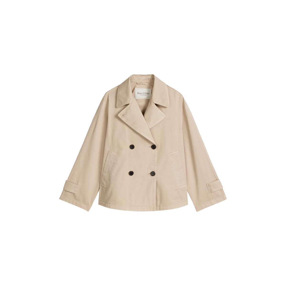 Veste caban relaxed garment-dyed en sergé de coton organique gris clair, MARC O'POLO