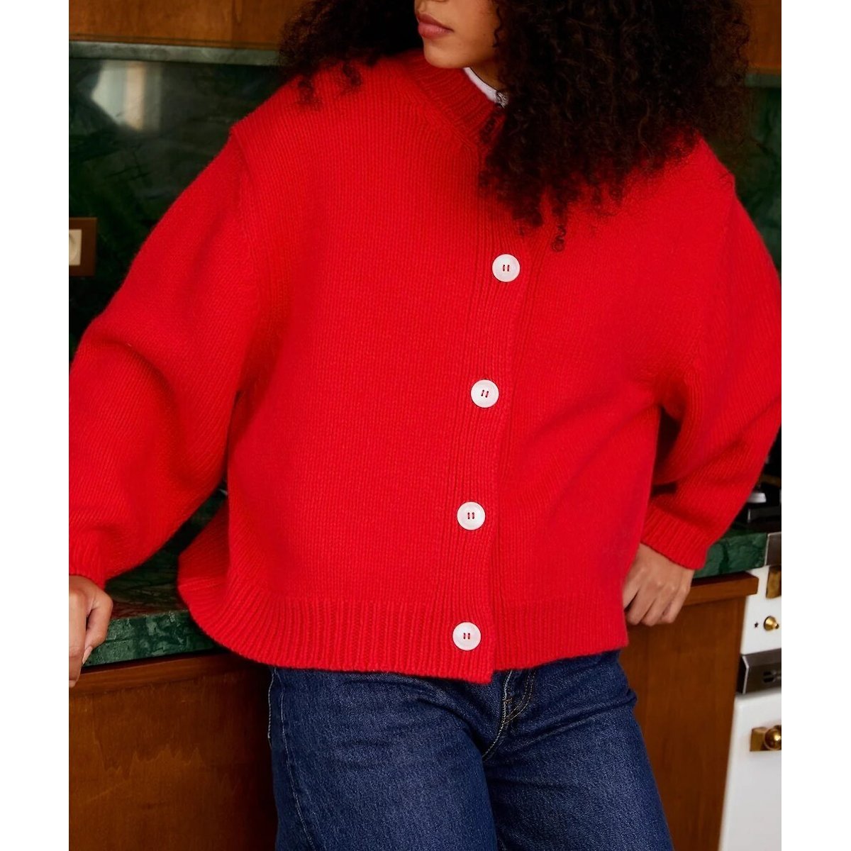 Cardigan a girocollo EMMA rosso, SURPRISE