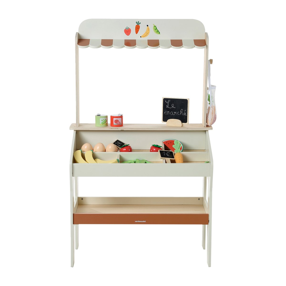 Marchande avec accessoires bois FSC® écru, VERTBAUDET