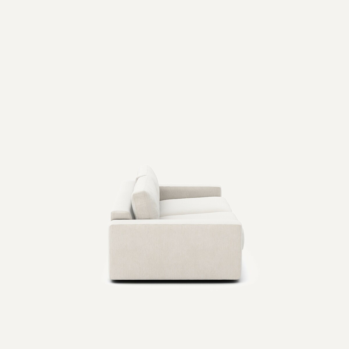 Canapé convertible 3 places, en velours chenille, Skander blanc, AM.PM