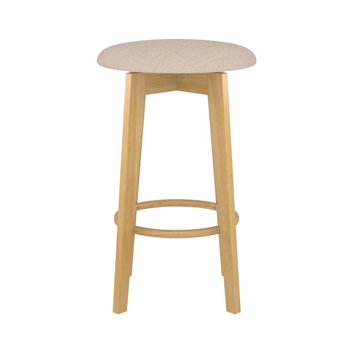 Lot de 2 tabourets pour îlot central 66 cm en tissu - VAHINA beige et bois clair, MAISON PAVANE