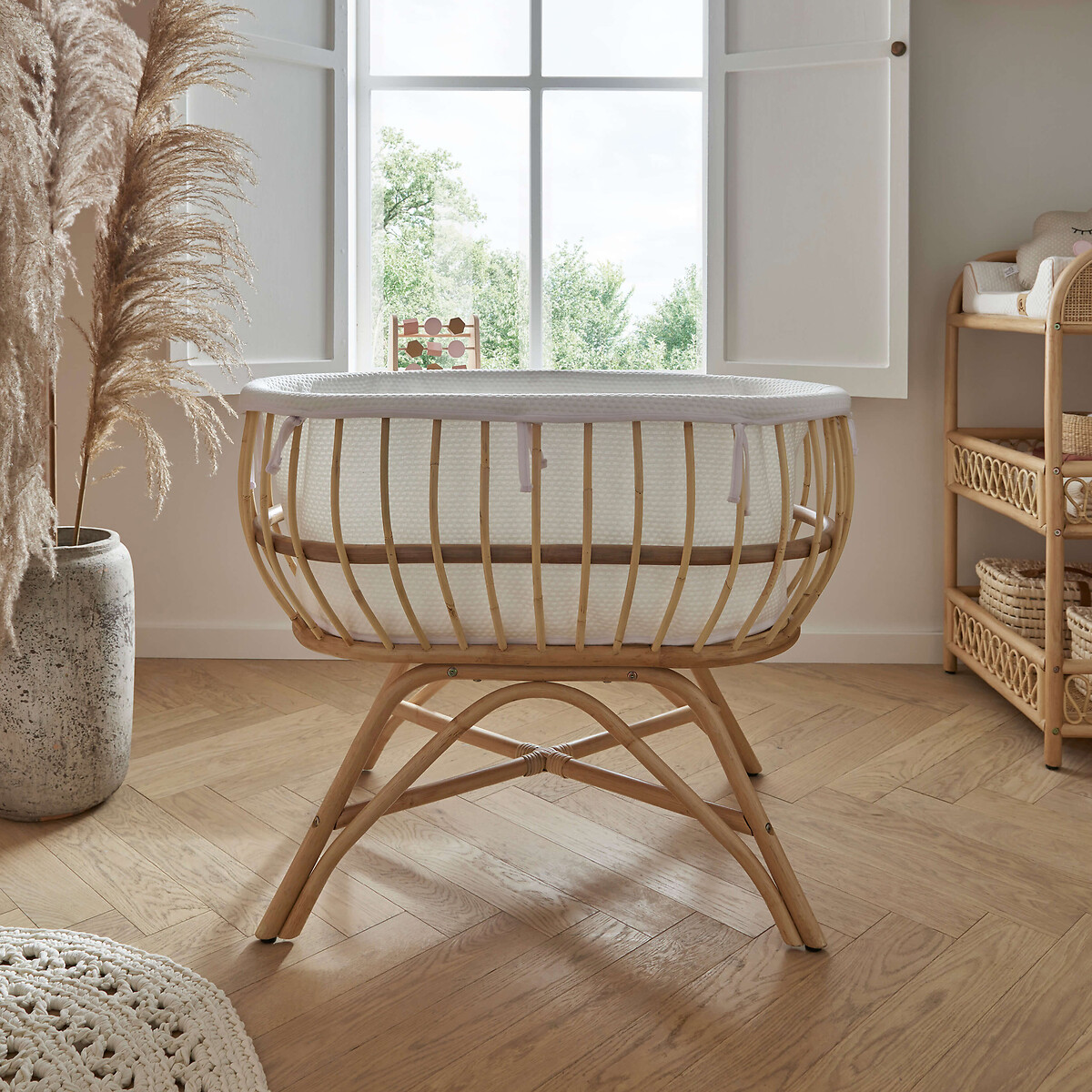 Aria Rattan Crib beige, CUDDLECO