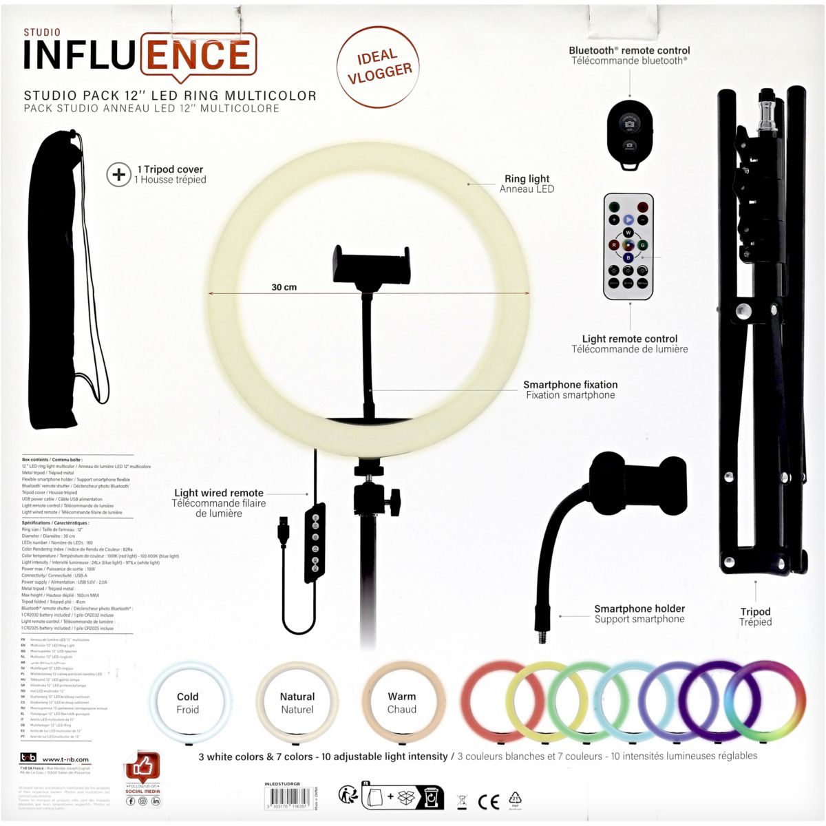 Lampe LED Influence Anneau led 12'' couleur unique, TNB